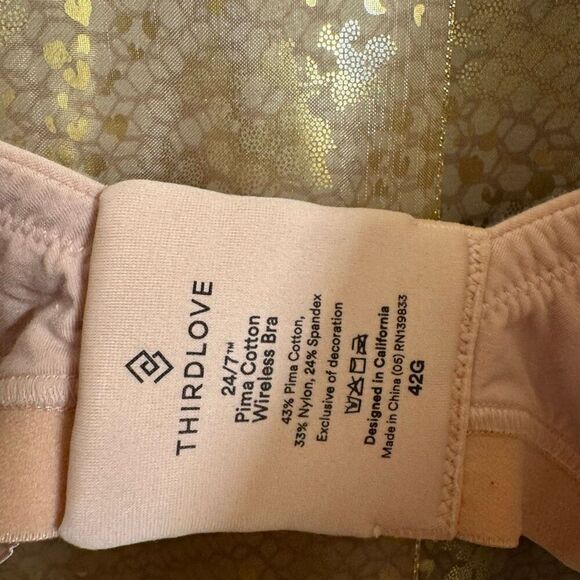 ThirdLove 24/7 Pima Cotton Wireless Bra Bundle Soft Pink White 42G - Picture 7 of 10